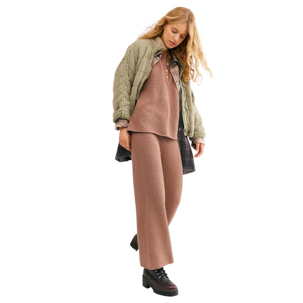Free People Hailee Sweater Set in Gulf Cocoa New